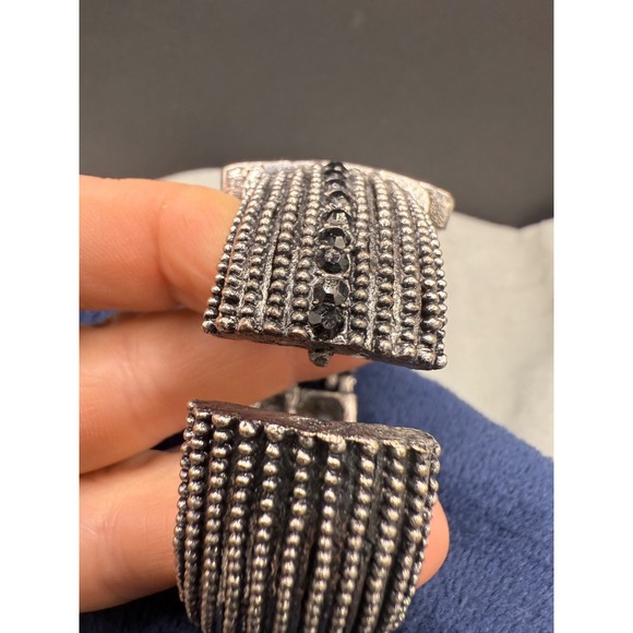 Modern Chunky Bracelet‎ Hinged Clamper Grey  Y2K6.5" - Picture 5 of 9